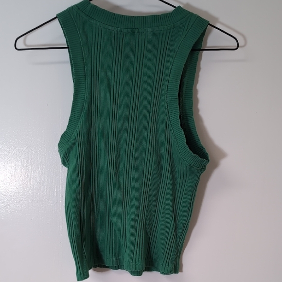 Zara Emerald Ribbed Tank Top - Picture 5 of 13
